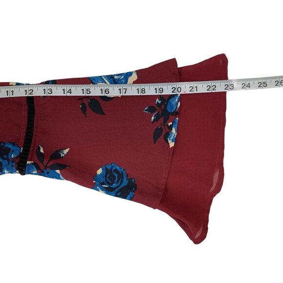 Gianni Bini Women's Burgundy Floral Romper - Picture 7 of 7